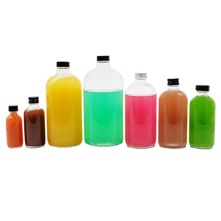 Amber Glass Round Bottle With Black poly cone plastic cap