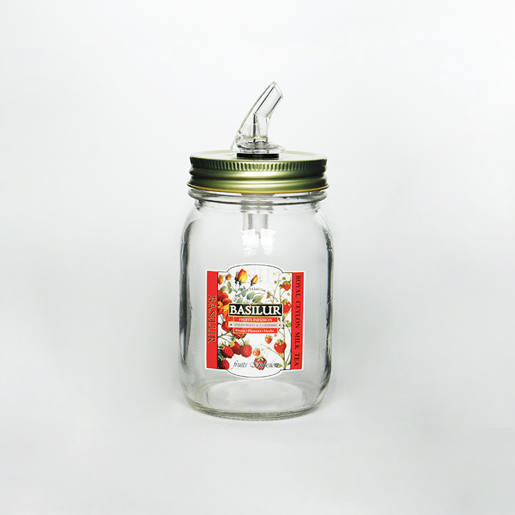 2022 Hot Sale Regular Spout Pouring Lid 70mm Flow Brewing Mason Jar lid With Rustproof Rubber Cap For Moonshine Beverage