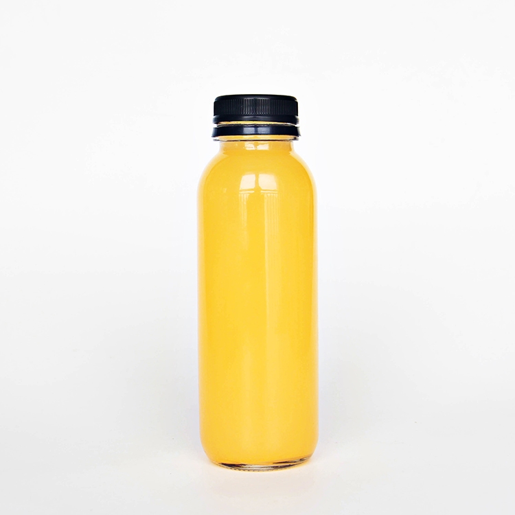 Wholesale 250ml 8oz Round Glass Bottle With Tamper Evident Plastic Lid For Kombucha Juice Beverage